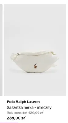 Saszetka nerka Polo Ralph Lauren mleczna promocja w Lounge by Zalando