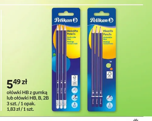 Ołówki HB, B, 2B Pelikan 3-pak promocja w Empik