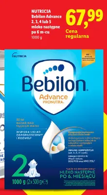 Mleko następne Bebilon Advance 2 promocja w Lidl