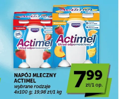 Napój mleczny Actimel Danone 4-pak promocja w Groszek