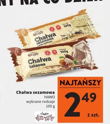 Chałwa sezamowa HAWO o smaku waniliowym promocja w Intermarche