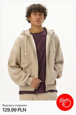 Bluza boxy z kapturem Cropp promocja w Cropp