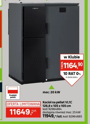 Kocioł na pellet VL1C 20kW Viessmann promocja w Leroy Merlin