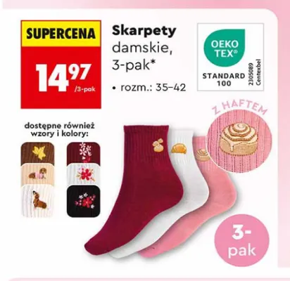 Skarpety damskie 3-pak Biedronka promocja w Biedronka