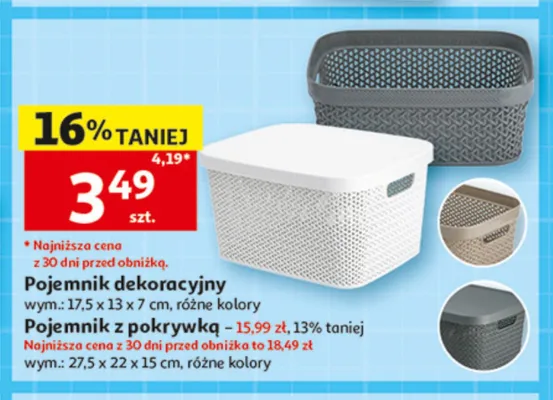 Pojemnik dekoracyjny promocja w Auchan