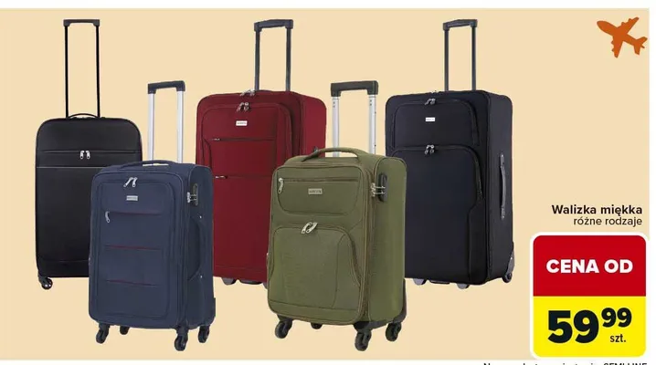 Walizka miękka różne rodzaje promocja w Carrefour