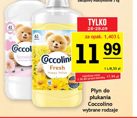 Płyn do płukania Coccolino promocja w Gram Market