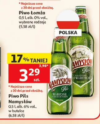 Piwo Pils Namysłów promocja w Auchan