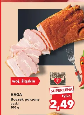 Boczek parzony paski Haga promocja w Kaufland