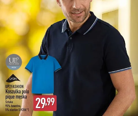 Koszulka polo pique męska UP2FASHION promocja w Aldi