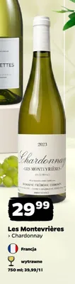 Wino białe Les Montevrières Chardonnay wytrawne promocja w Netto