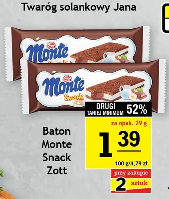 Baton Monte Snack Zott promocja w Gram Market