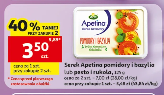 Serek Apetina pesto i rukola promocja w Auchan