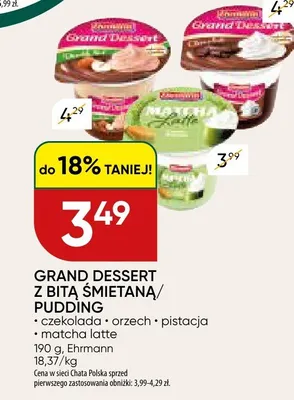 Deser Grand Dessert pistacja Ehrmann promocja w Chata Polska