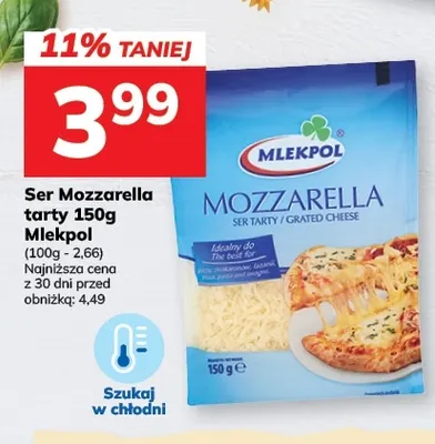 Ser mozzarella tarty Mlekpol promocja w Hitpol