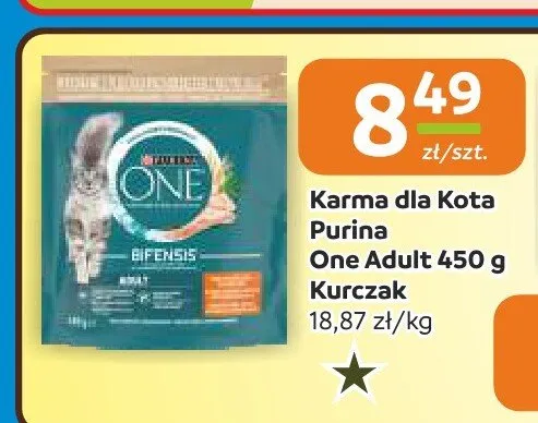 Karma dla Kota Purina One Adult 450g Kurczak promocja w Społem Częstochowa