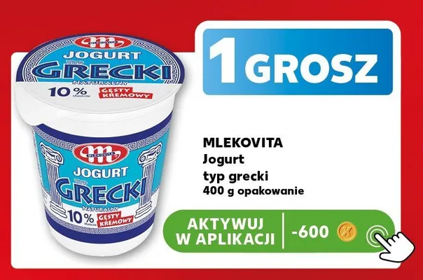 Jogurt typ grecki naturalny 10% Mlekovita promocja w Kaufland