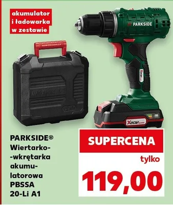 Wiertarko-wkrętarka akumulatorowa PBSSA 20-Li A1 Parkside promocja w Kaufland