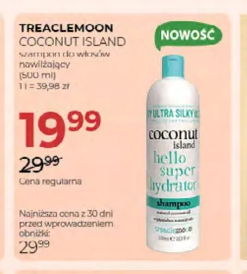 Szampon do włosów nawilżający Treaclemoon Coconut Island promocja w Drogerie Jawa