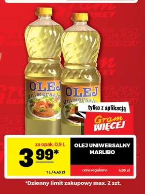 Olej rzepakowy uniwersalny Marlibo promocja w Gram Market