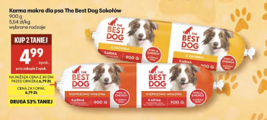 Karma mokra dla psa The Best Dog Sokołów promocja w Delikatesy Centrum
