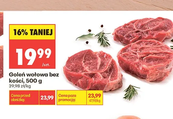 Goleń wołowa bez kości promocja w Biedronka