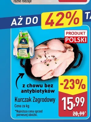 Kurczak Zagrodowy z chowu bez antybiotyków promocja w Aldi