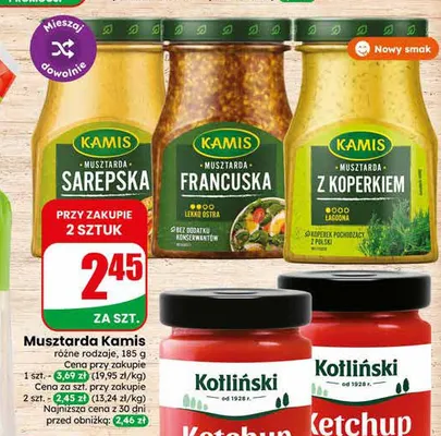 Musztarda Kamis Z koperkiem promocja w Dino