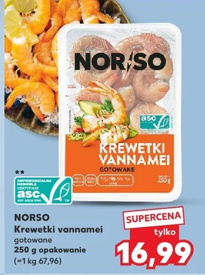 Krewetki vannamei gotowane 250g  promocja w Kaufland