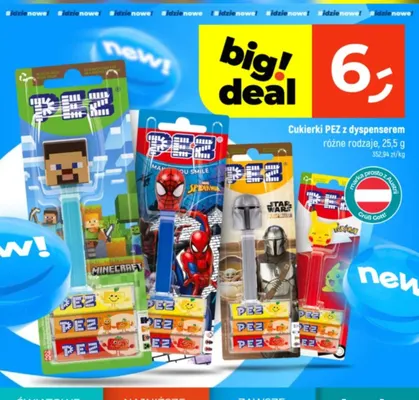 Cukierki PEZ z dyspenserem promocja w Dealz