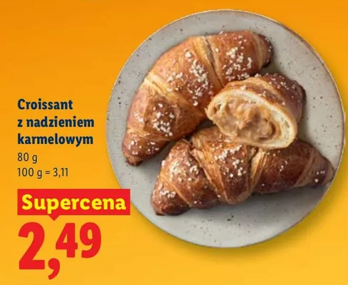 Croissant z nadzieniem karmelowym promocja w Lidl
