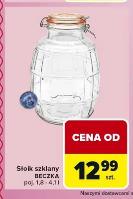 Słoik szklany Beczka 1,8-4,1l promocja w Carrefour