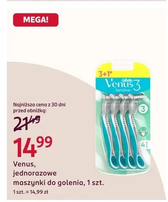 Maszynki do golenia Venus, jednorazowe maszynki do golenia, 1 szt. promocja w Rossmann
