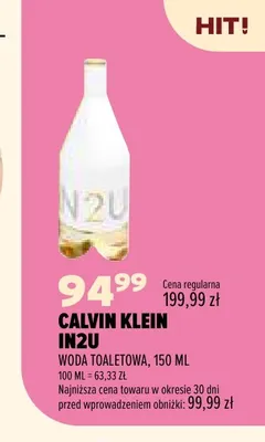 Woda toaletowa Calvin Klein IN2U promocja w Drogerie Natura