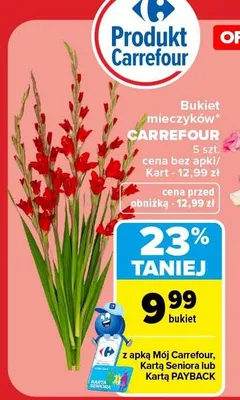 Bukiet mieczyków Carrefour promocja w Carrefour