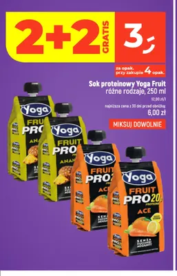 Sok proteinowy Yoga Fruit ananas promocja w Dealz