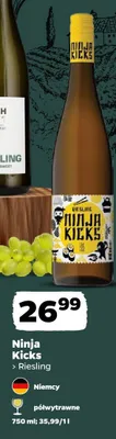 Wino białe Ninja Kicks Riesling półwytrawne promocja w Netto
