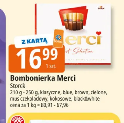 Bombonierka Merci blue promocja w Leclerc