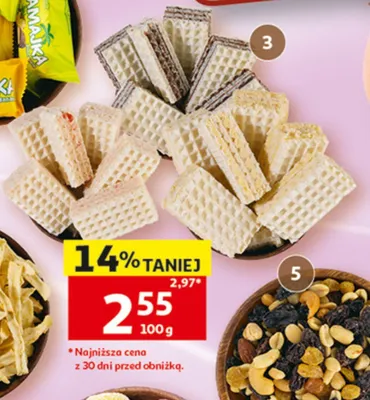 Wafle podkarpackie z masą czekoladową promocja w Auchan