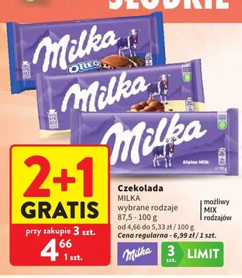 Czekolada Milka z orzechami promocja w Intermarche