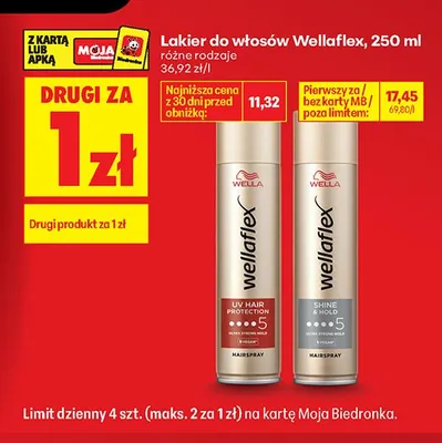 Lakier do włosów Wellaflex UV Hair Protection promocja w Biedronka