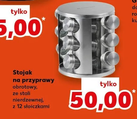 Stojak na przyprawy obrotowy, ze stali nierdzewnej, z 12 słoiczkami promocja w Kaufland