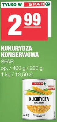 Kukurydza konserwowa promocja w SPAR