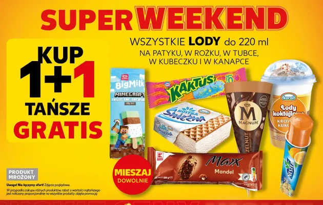 Lody Kostka Śnieżna Koral promocja w Kaufland