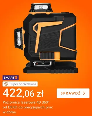Poziomica laserowa DEKO 4D 360° promocja w Allegro