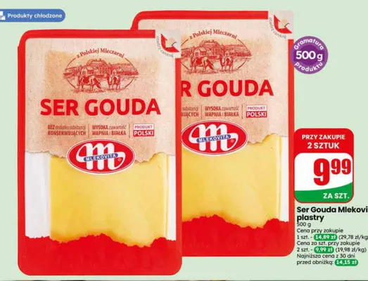 Ser Gouda Mlekovita plastry promocja w Dino