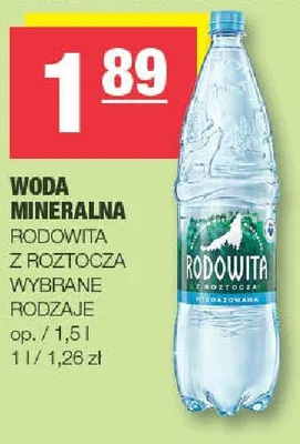 Woda mineralna Rodowita z Roztocza promocja w SPAR
