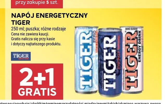 Napój energetyczny Tiger promocja w Stokrotka