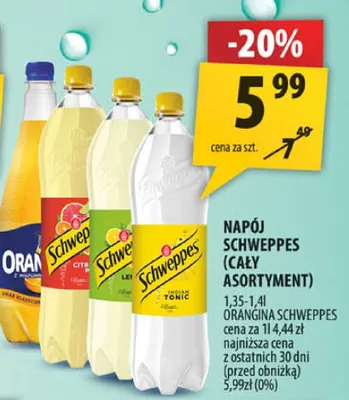 Napój Schweppes promocja w Arhelan