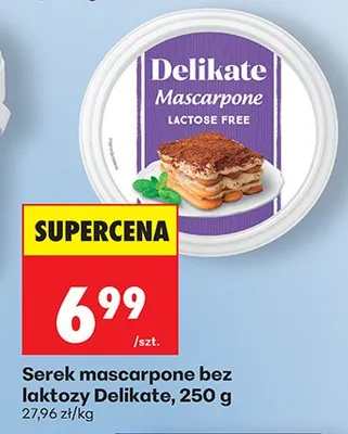 Serek mascarpone bez laktozy promocja w Biedronka